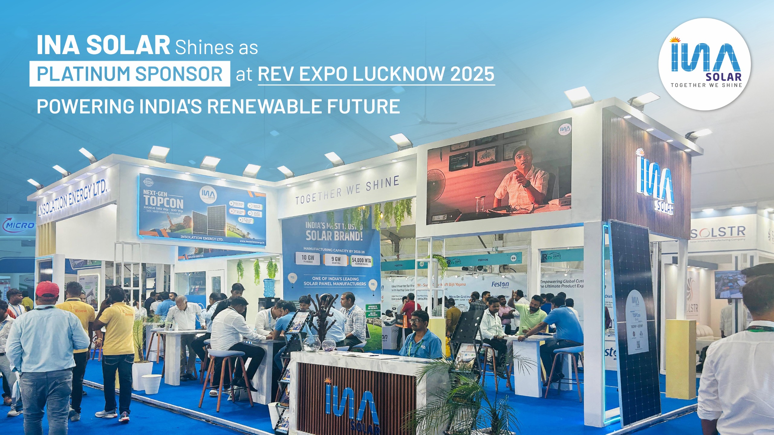 INA Solar Shines as Platinum Sponsor at REV Expo Lucknow 2025: Powering India’s Renewable Future