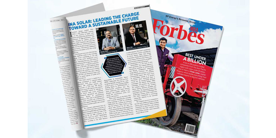 INA Solar Featured in Forbes India's 'Be...